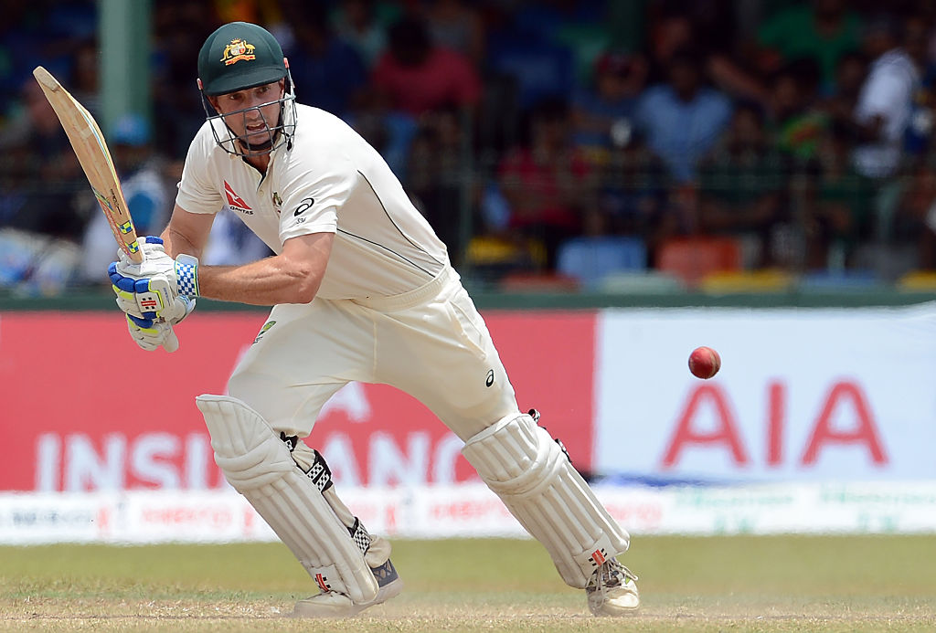 Australia's Shaun Marsh plays a shot during the final day of the third and final Test cricket match between Sri Lanka and Australia at The Sinhalese Sports Club (SSC) Ground in Colombo on August 17, 2016.  / AFP / LAKRUWAN WANNIARACHCHI        (Photo credit should read LAKRUWAN WANNIARACHCHI/AFP/Getty Images)