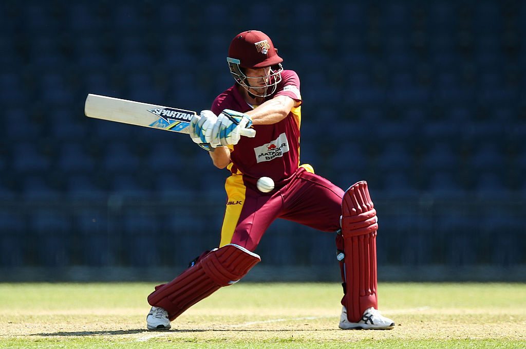 SYDNEY, AUSTRALIA - OCTOBER 09: Joe Burns of Queensland bats during the Matador BBQs One Day Cup match between Victoria and Queensland at Blacktown International Sportspark on October 9, 2015 in Sydney, Australia. (Photo by Mark Nolan/Getty Images)