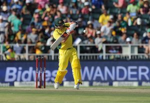 Australian Steven Smith plays a shot during the T20 cricket match between South Africa and Australia at the Wanderers stadium in Johannesburg, South Africa on March 6, 2016. STRINGER/AFP/Getty Images